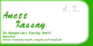 anett kassay business card